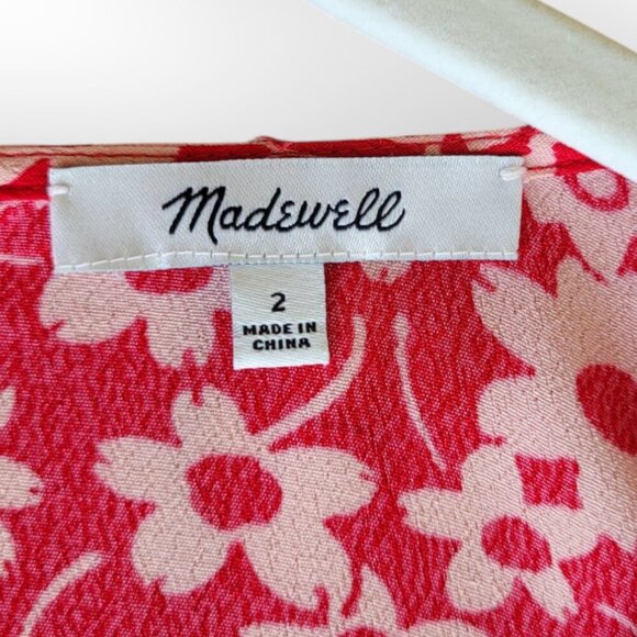 Madewell Red/White Daisy Wrap Romper Size 2 - Picture 6 of 14